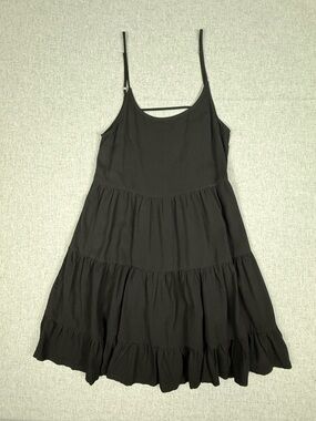 Harlow Black Tiered Mini Dress XS Strappy‎ Sundress Vacation